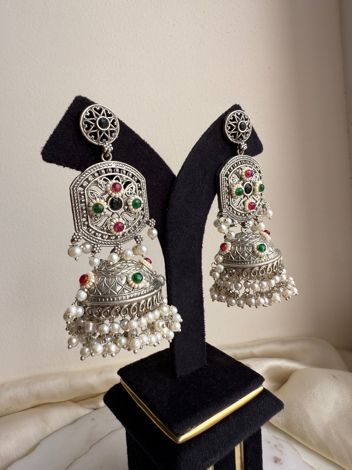 Oxidized jhumkas