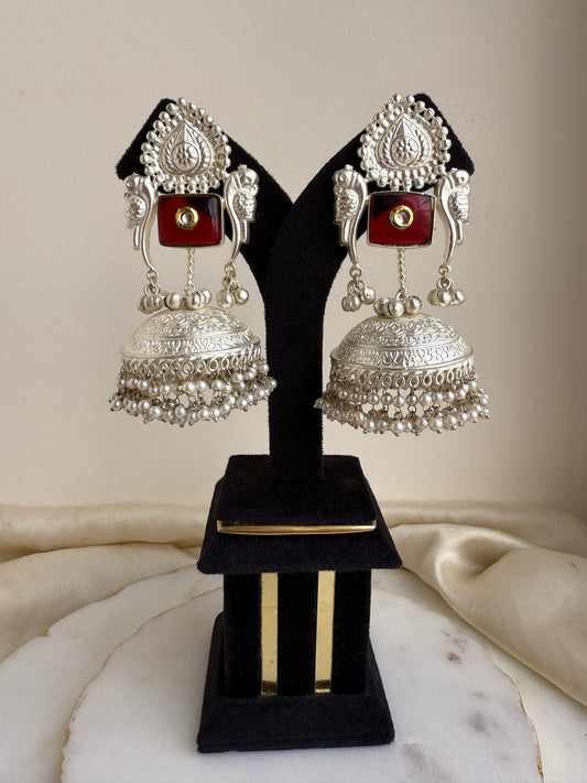 Bibbo Silver tone Jhumka