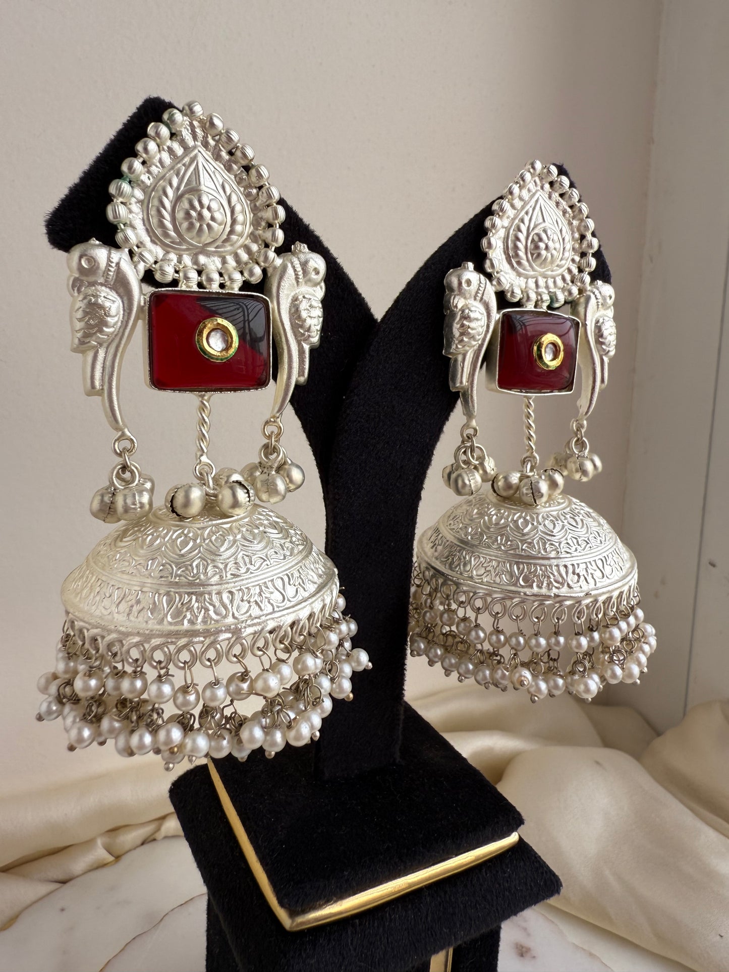 Bibbo Silver tone Jhumka