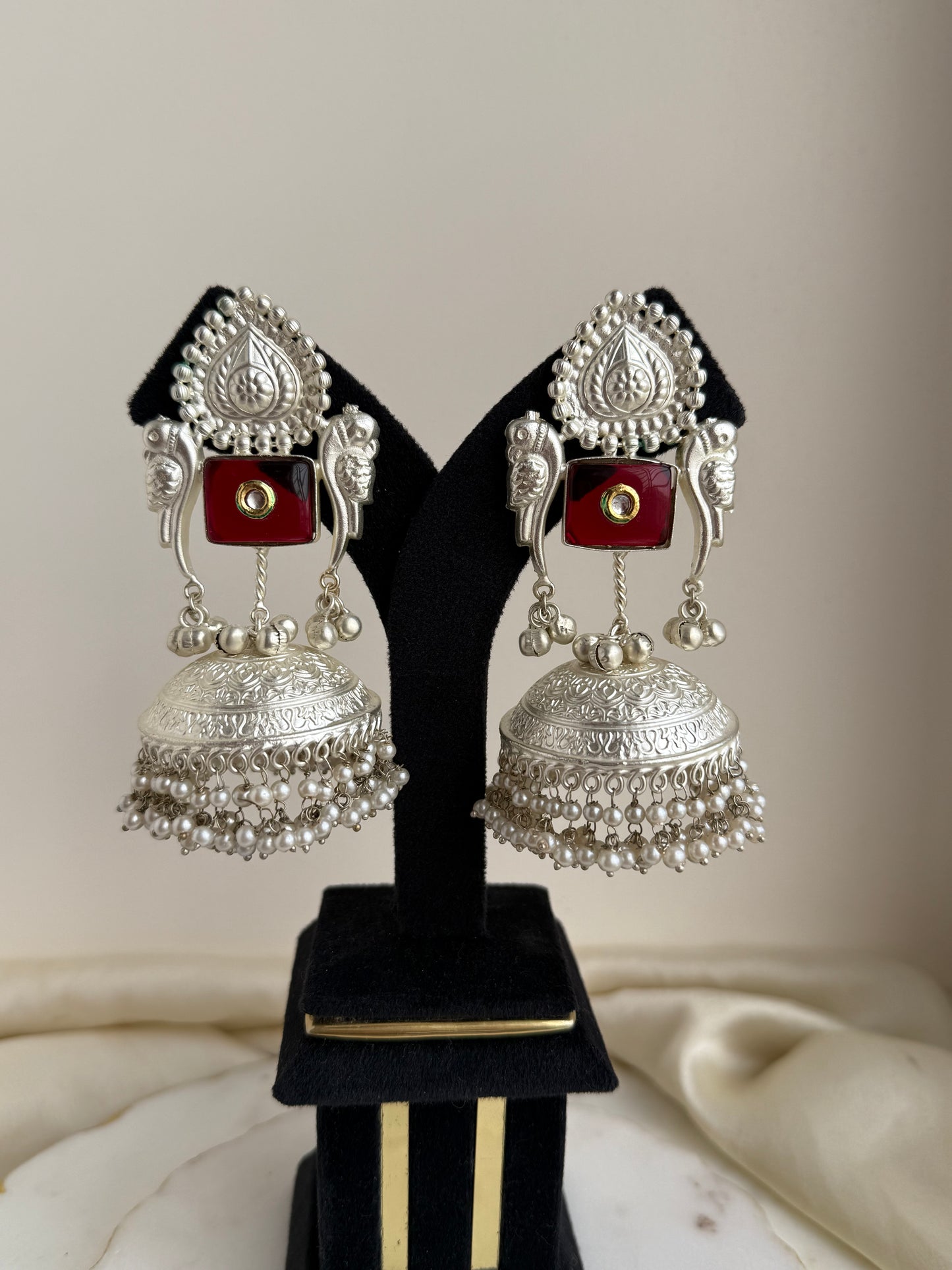 Bibbo Silver tone Jhumka