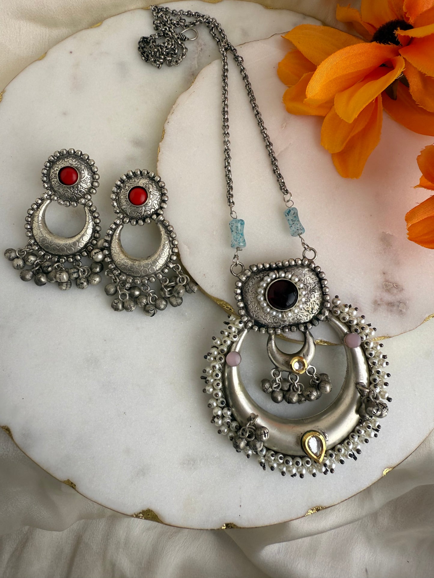 Oxidized Necklace set