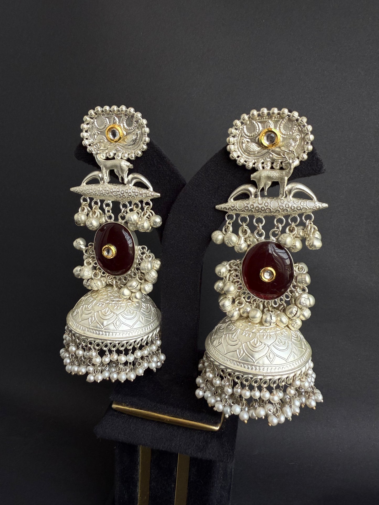 Tithi silver tone Jhumka