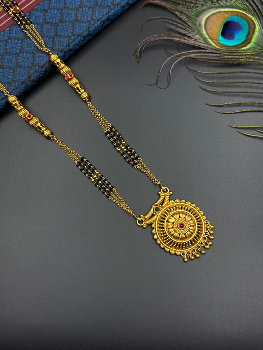 LONG MANGALSUTRA ANTIQUE FINISH  MNG006