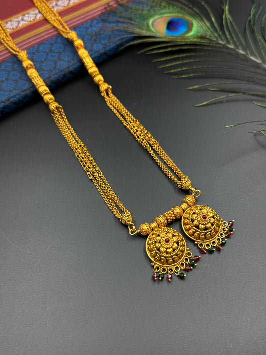 LONG MANGALSUTRA ANTIQUE FINISH  MNG012