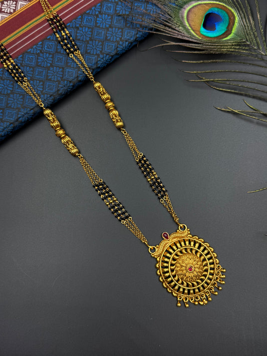 LONG MANGALSUTRA ANTIQUE FINISH  MNG014