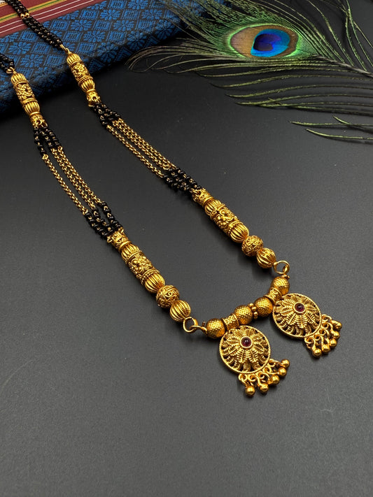 SHORT MANGALSUTRA ANTIQUE FINISH  MNG018