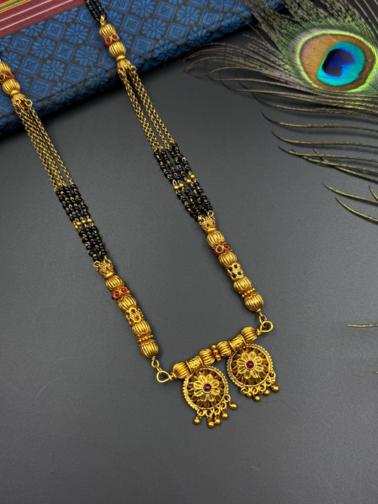 SHORT MANGALSUTRA ANTIQUE FINISH  MNG019